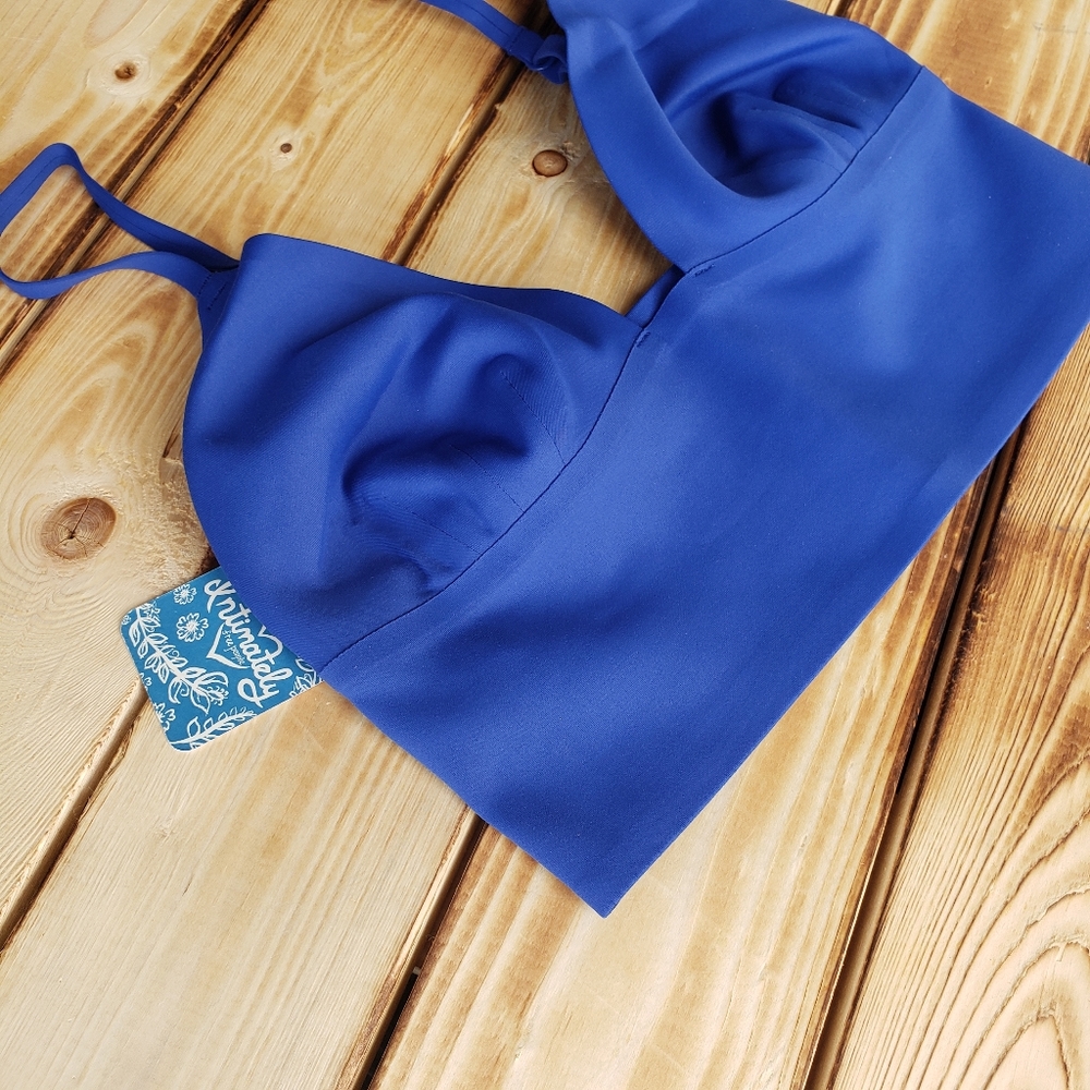Free People Sage Longline Bralette in Blue